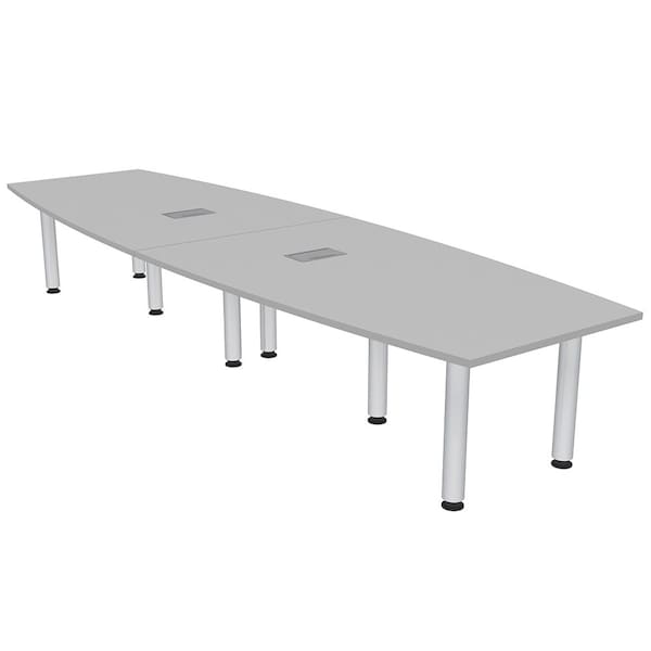 45 in W, 120 in L, 29 in H, Engineered Wood Top, Grey